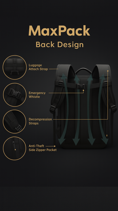 MaxPack™ – Compression Travel Backpack + Portable Air Pump
